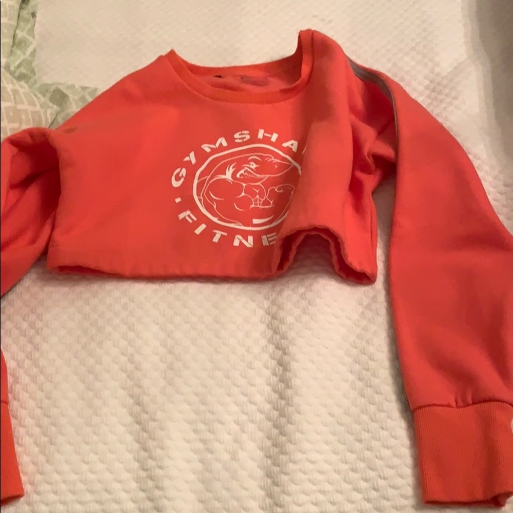 Red cropped sweatershirt